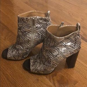 Silver Embellished Calvin Klein Open Toe Booties